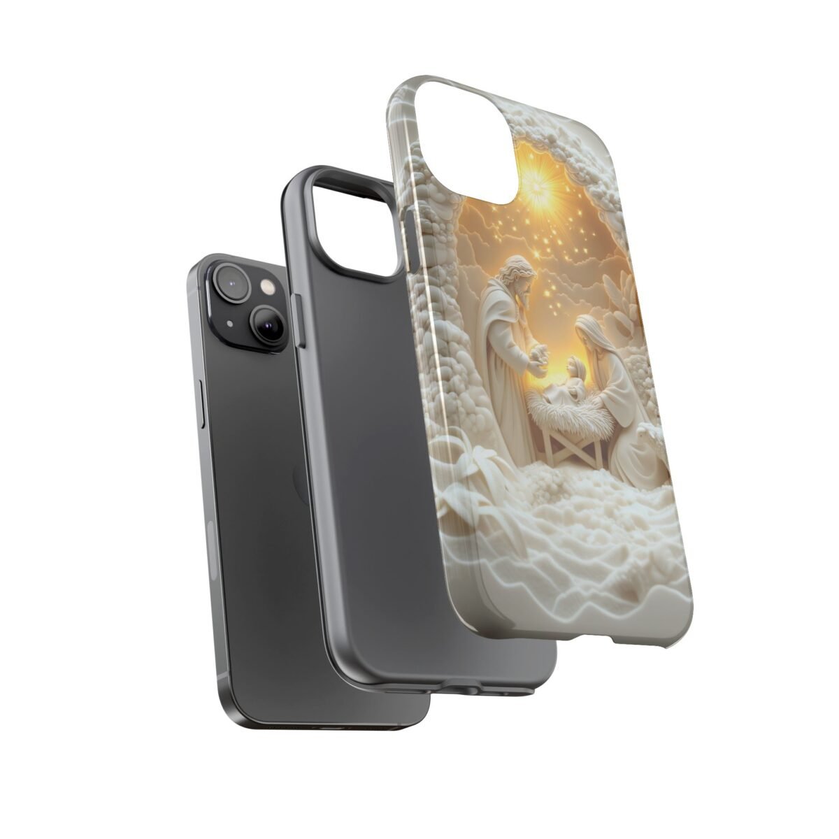 Nativity Phone Case Christian Phone Case 3D Effect Christmas Phone Casing iPhone Samsung Galaxy Google Pixel Faith Jesus Mary Joseph Case