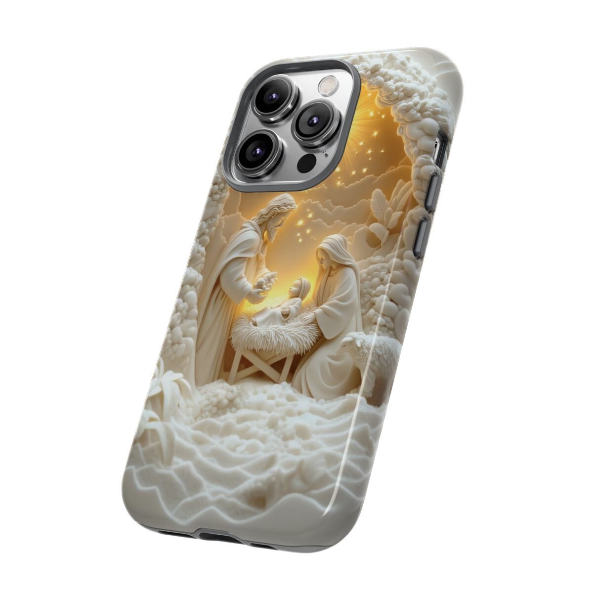Nativity Phone Case Christian Phone Case 3D Effect Christmas Phone Casing iPhone Samsung Galaxy Google Pixel Faith Jesus Mary Joseph Case