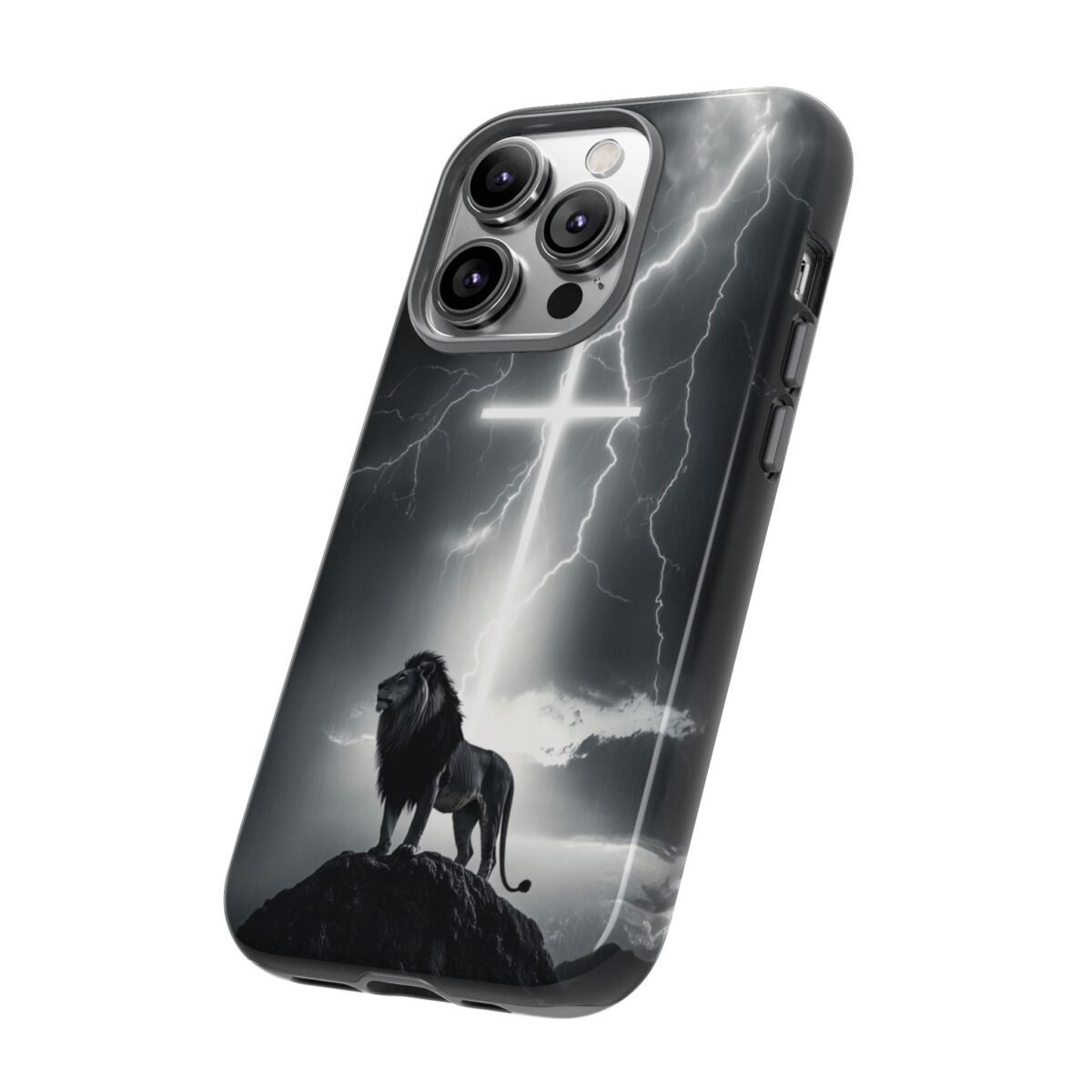 Lion and the Cross Christian Phone Case iPhone Samsung Galaxy Google Pixel Faith in Jesus God Phone Cover Christian Inspired Gift Phone Case