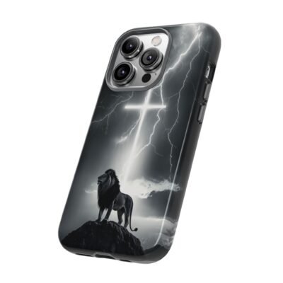 Lion and the Cross Christian Phone Case iPhone Samsung Galaxy Google Pixel Faith in Jesus God Phone Cover Christian Inspired Gift Phone Case