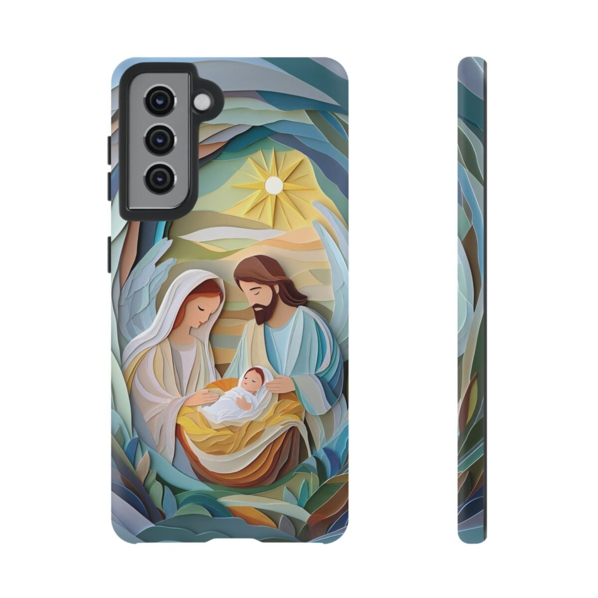 Nativity Phone Case Christian Phone Case Paper Cut 3D Effect Christmas Phone Casing iPhone Samsung Galaxy Google Pixel Faith Phone Cover