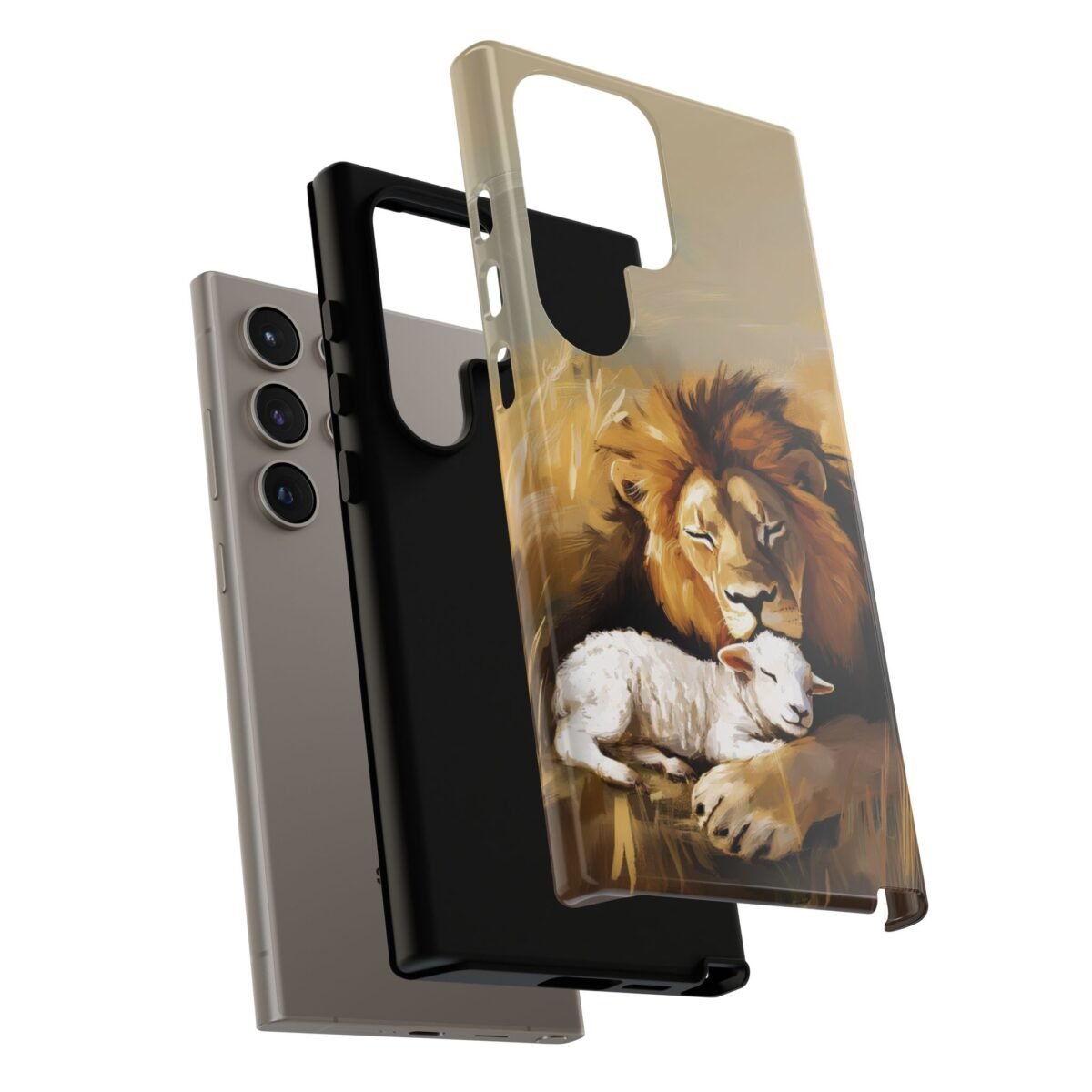 Lion and the Lamb Christian Phone Case iPhone Samsung Galaxy Google Pixel Faith in Jesus God Phone Cover Christian Inspired Gift Phone Case