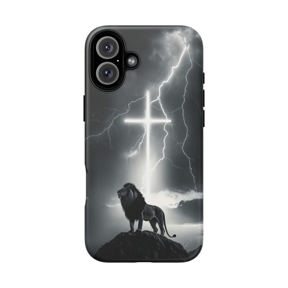 Lion and the Cross Christian Phone Case iPhone Samsung Galaxy Google Pixel Faith in Jesus God Phone Cover Christian Inspired Gift Phone Case