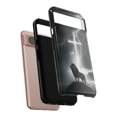 Lion and the Cross Christian Phone Case iPhone Samsung Galaxy Google Pixel Faith in Jesus God Phone Cover Christian Inspired Gift Phone Case