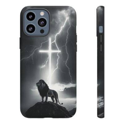 Lion and the Cross Christian Phone Case iPhone Samsung Galaxy Google Pixel Faith in Jesus God Phone Cover Christian Inspired Gift Phone Case