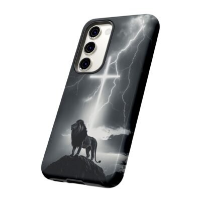 Lion and the Cross Christian Phone Case iPhone Samsung Galaxy Google Pixel Faith in Jesus God Phone Cover Christian Inspired Gift Phone Case