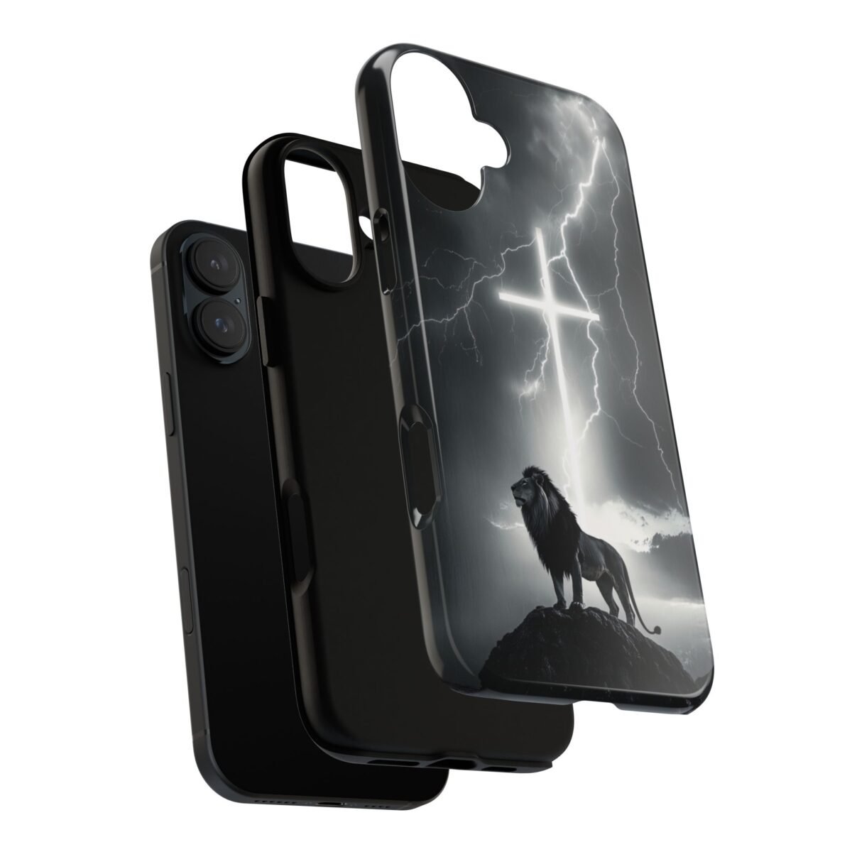 Lion and the Cross Christian Phone Case iPhone Samsung Galaxy Google Pixel Faith in Jesus God Phone Cover Christian Inspired Gift Phone Case