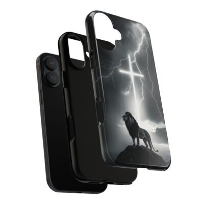 Lion and the Cross Christian Phone Case iPhone Samsung Galaxy Google Pixel Faith in Jesus God Phone Cover Christian Inspired Gift Phone Case