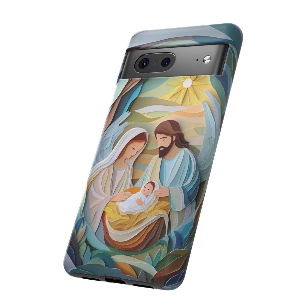 Nativity Phone Case Christian Phone Case Paper Cut 3D Effect Christmas Phone Casing iPhone Samsung Galaxy Google Pixel Faith Phone Cover