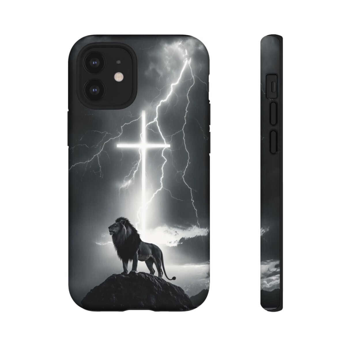 Lion and the Cross Christian Phone Case iPhone Samsung Galaxy Google Pixel Faith in Jesus God Phone Cover Christian Inspired Gift Phone Case