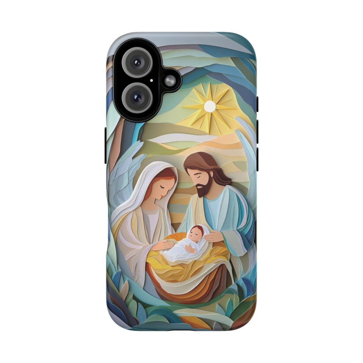 Nativity Phone Case Christian Phone Case Paper Cut 3D Effect Christmas Phone Casing iPhone Samsung Galaxy Google Pixel Faith Phone Cover
