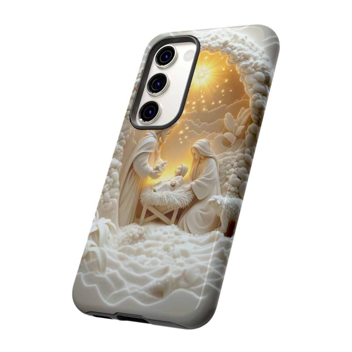 Nativity Phone Case Christian Phone Case 3D Effect Christmas Phone Casing iPhone Samsung Galaxy Google Pixel Faith Jesus Mary Joseph Case