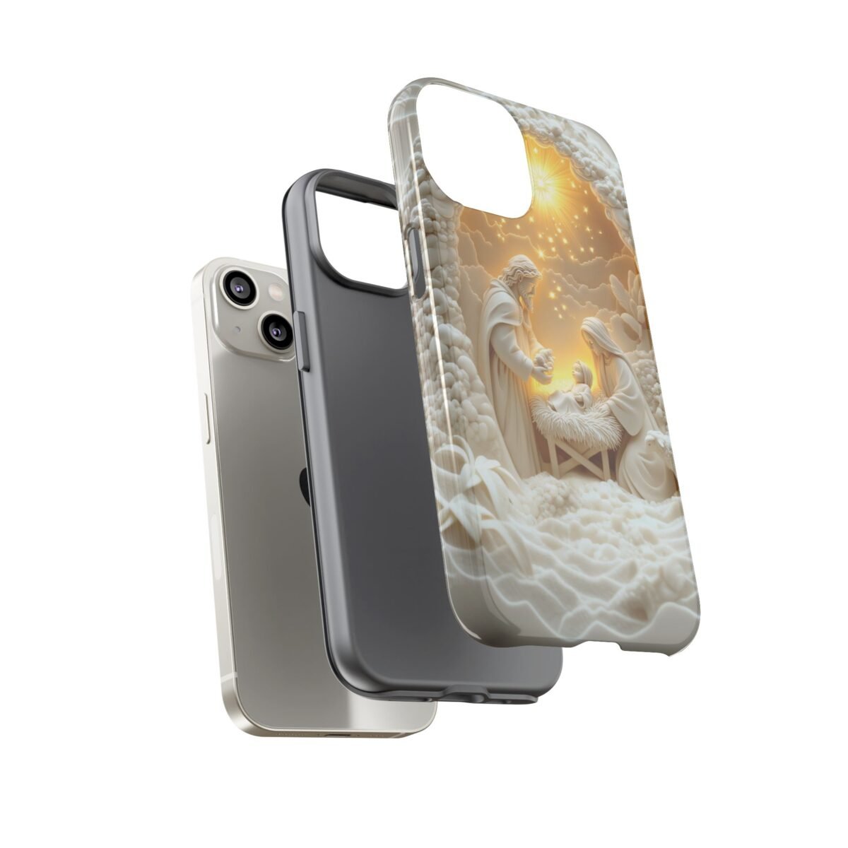 Nativity Phone Case Christian Phone Case 3D Effect Christmas Phone Casing iPhone Samsung Galaxy Google Pixel Faith Jesus Mary Joseph Case