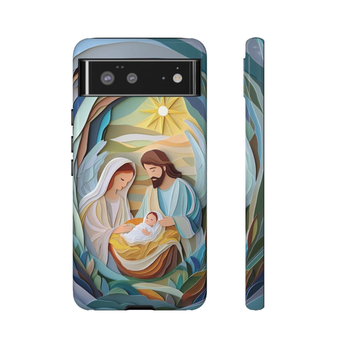 Nativity Phone Case Christian Phone Case Paper Cut 3D Effect Christmas Phone Casing iPhone Samsung Galaxy Google Pixel Faith Phone Cover