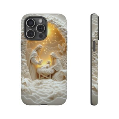 Nativity Phone Case Christian Phone Case 3D Effect Christmas Phone Casing iPhone Samsung Galaxy Google Pixel Faith Jesus Mary Joseph Case
