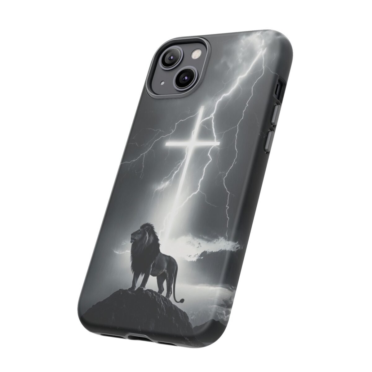 Lion and the Cross Christian Phone Case iPhone Samsung Galaxy Google Pixel Faith in Jesus God Phone Cover Christian Inspired Gift Phone Case