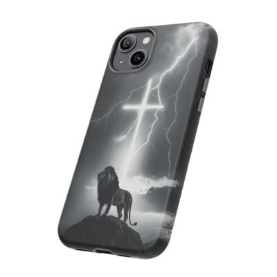 Lion and the Cross Christian Phone Case iPhone Samsung Galaxy Google Pixel Faith in Jesus God Phone Cover Christian Inspired Gift Phone Case