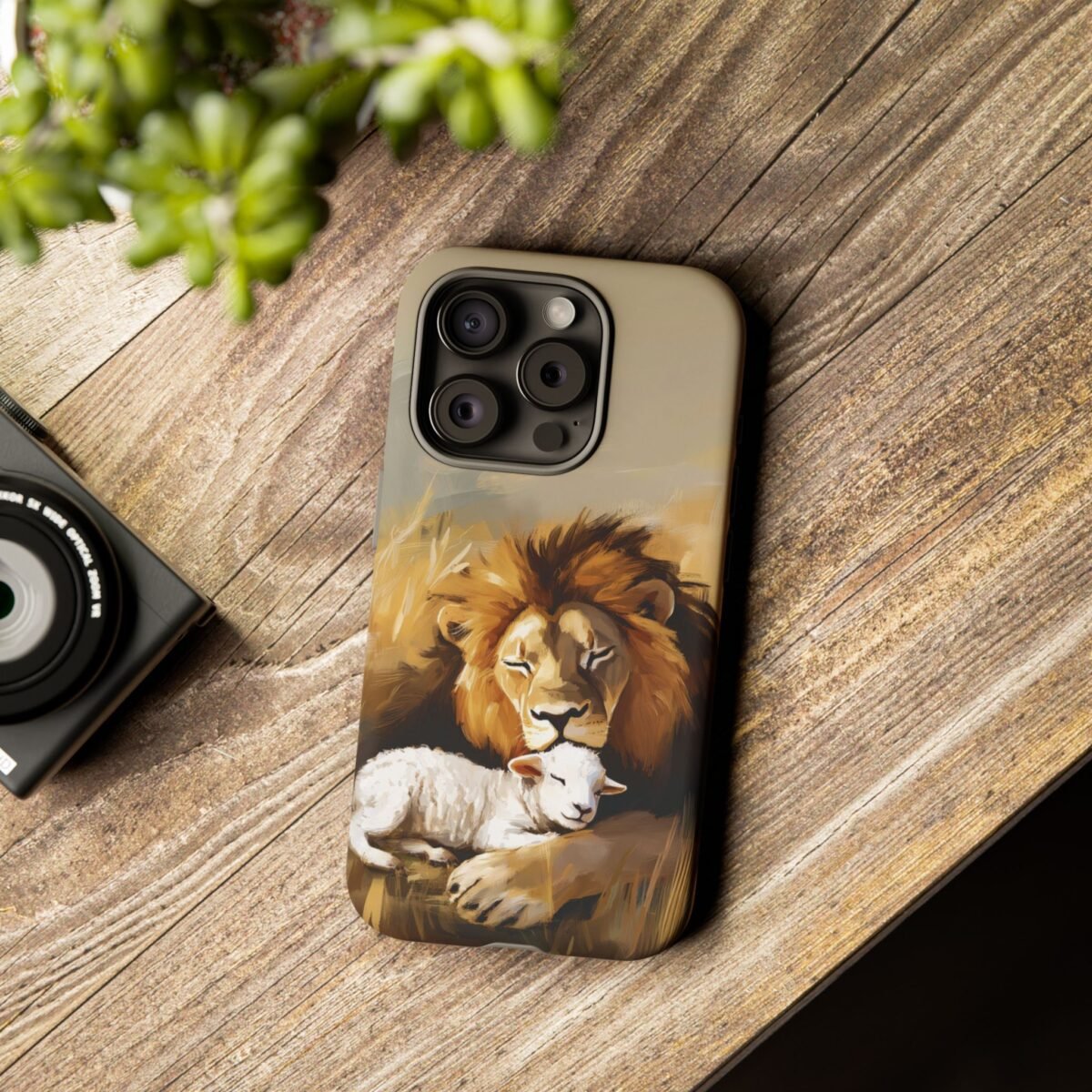 Lion and the Lamb Christian Phone Case iPhone Samsung Galaxy Google Pixel Faith in Jesus God Phone Cover Christian Inspired Gift Phone Case