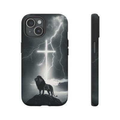 Lion and the Cross Christian Phone Case iPhone Samsung Galaxy Google Pixel Faith in Jesus God Phone Cover Christian Inspired Gift Phone Case