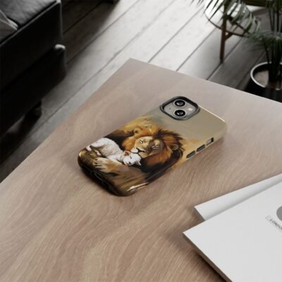 Lion and the Lamb Christian Phone Case iPhone Samsung Galaxy Google Pixel Faith in Jesus God Phone Cover Christian Inspired Gift Phone Case