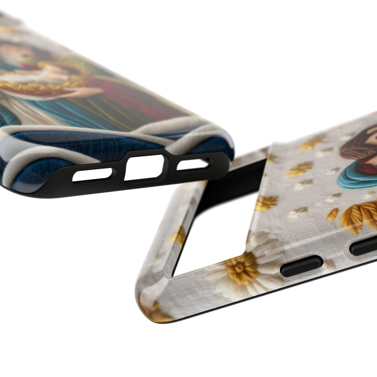 Nativity Embroidered Effect Phone Case Christmas Phone Casing iPhone Samsung Galaxy Google Pixel Phone Cover Faith Jesus Mary and Joseph