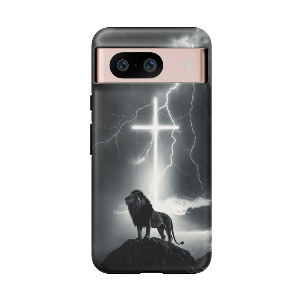 Lion and the Cross Christian Phone Case iPhone Samsung Galaxy Google Pixel Faith in Jesus God Phone Cover Christian Inspired Gift Phone Case