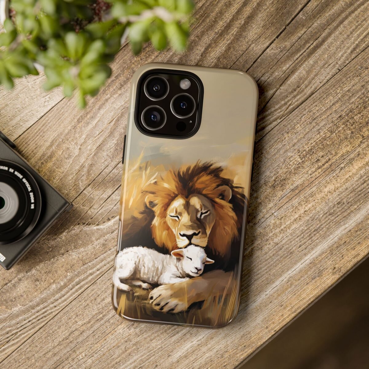 Copy of Lion and the Lamb Christian Phone Case iPhone Samsung Galaxy Google Pixel Faith in Jesus God Phone Cover Christian Inspired Gift Phone Case
