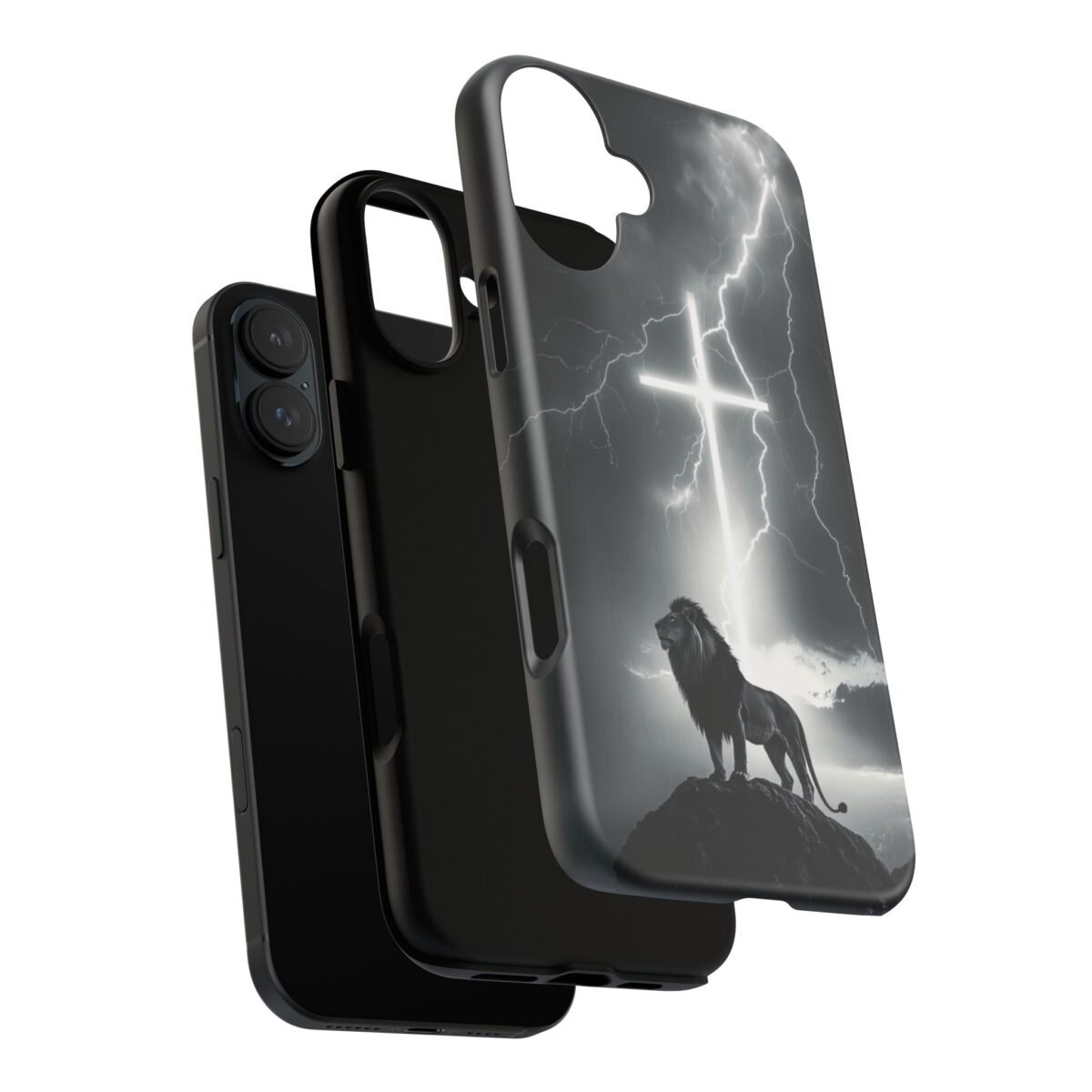 Lion and the Cross Christian Phone Case iPhone Samsung Galaxy Google Pixel Faith in Jesus God Phone Cover Christian Inspired Gift Phone Case