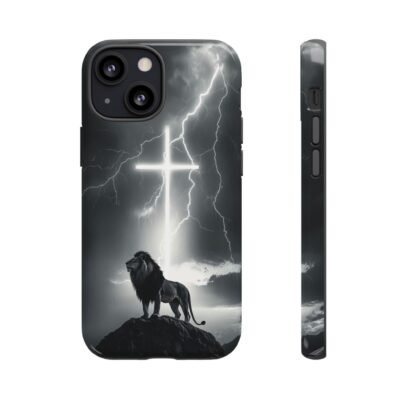 Lion and the Cross Christian Phone Case iPhone Samsung Galaxy Google Pixel Faith in Jesus God Phone Cover Christian Inspired Gift Phone Case