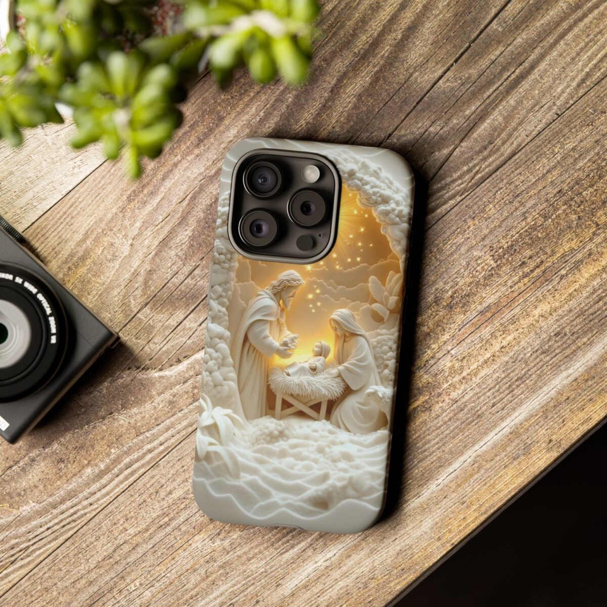 Nativity Phone Case Christian Phone Case 3D Effect Christmas Phone Casing iPhone Samsung Galaxy Google Pixel Faith Jesus Mary Joseph Case