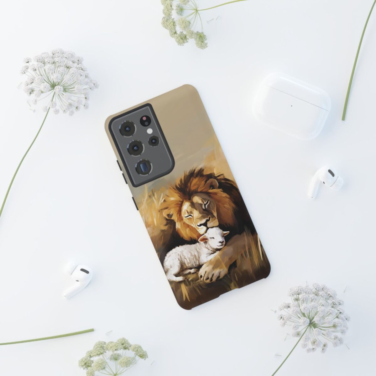 Copy of Lion and the Lamb Christian Phone Case iPhone Samsung Galaxy Google Pixel Faith in Jesus God Phone Cover Christian Inspired Gift Phone Case