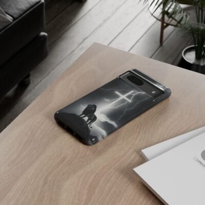 Lion and the Cross Christian Phone Case iPhone Samsung Galaxy Google Pixel Faith in Jesus God Phone Cover Christian Inspired Gift Phone Case