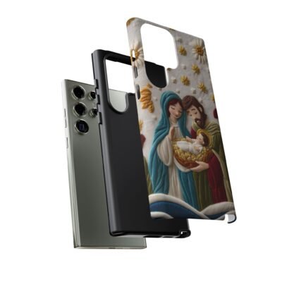 Nativity Embroidered Effect Phone Case Christmas Phone Casing iPhone Samsung Galaxy Google Pixel Phone Cover Faith Jesus Mary and Joseph