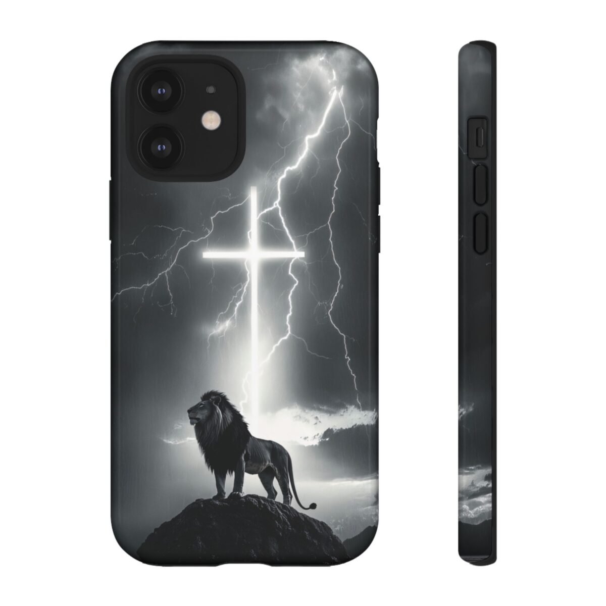 Lion and the Cross Christian Phone Case iPhone Samsung Galaxy Google Pixel Faith in Jesus God Phone Cover Christian Inspired Gift Phone Case