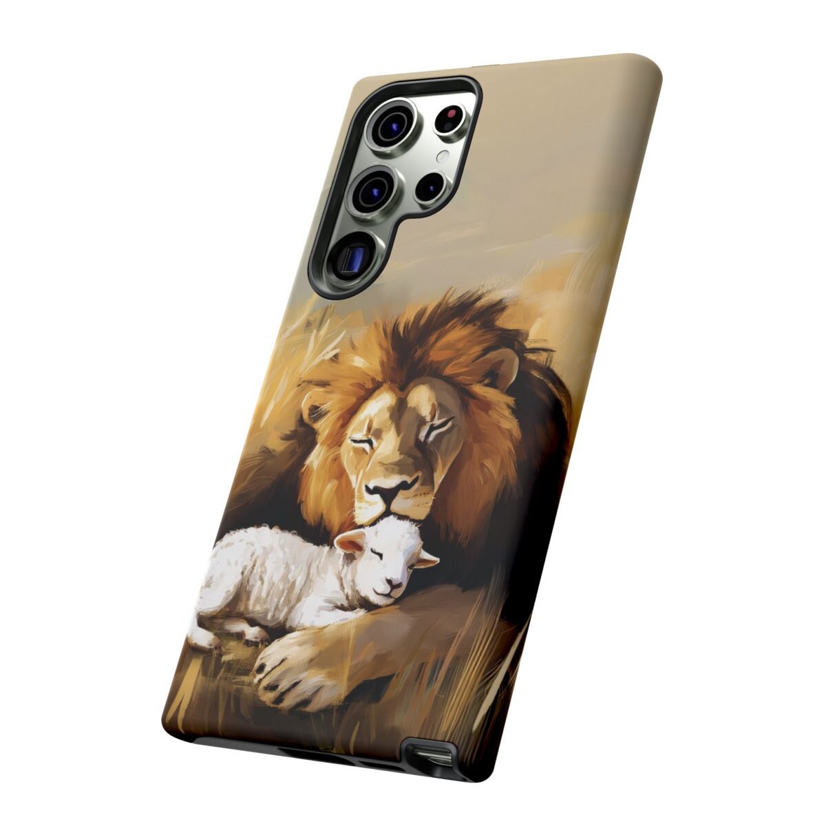 Lion and the Lamb Christian Phone Case iPhone Samsung Galaxy Google Pixel Faith in Jesus God Phone Cover Christian Inspired Gift Phone Case