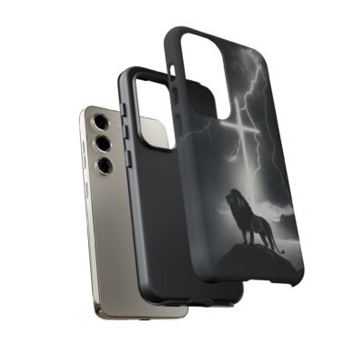 Lion and the Cross Christian Phone Case iPhone Samsung Galaxy Google Pixel Faith in Jesus God Phone Cover Christian Inspired Gift Phone Case