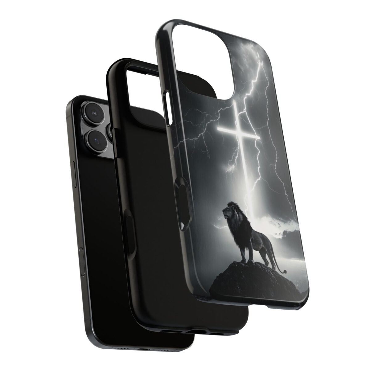 Lion and the Cross Christian Phone Case iPhone Samsung Galaxy Google Pixel Faith in Jesus God Phone Cover Christian Inspired Gift Phone Case