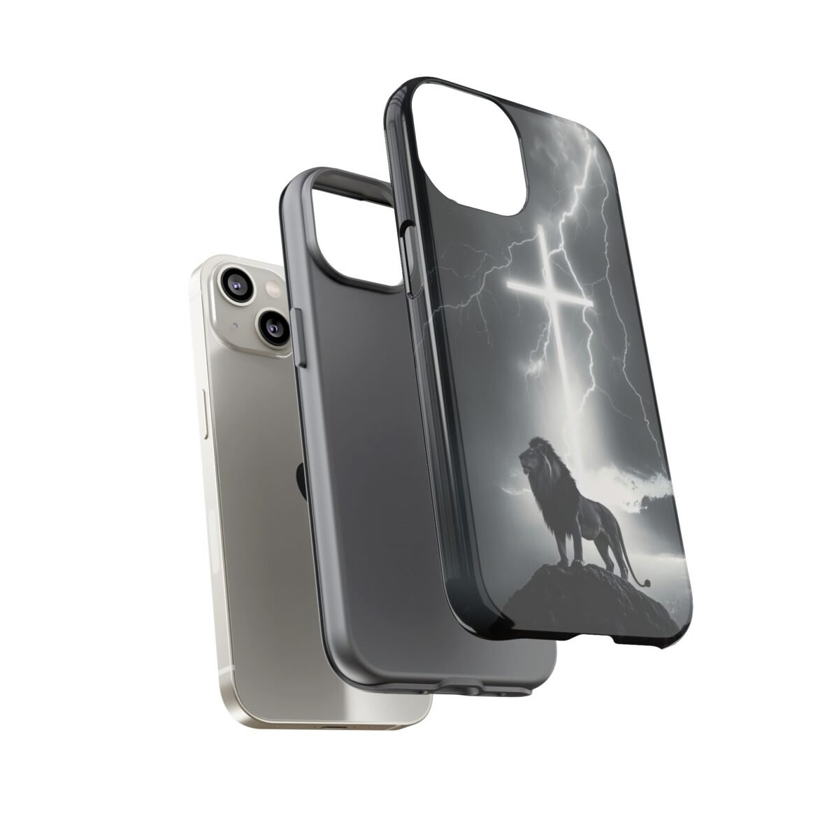 Lion and the Cross Christian Phone Case iPhone Samsung Galaxy Google Pixel Faith in Jesus God Phone Cover Christian Inspired Gift Phone Case