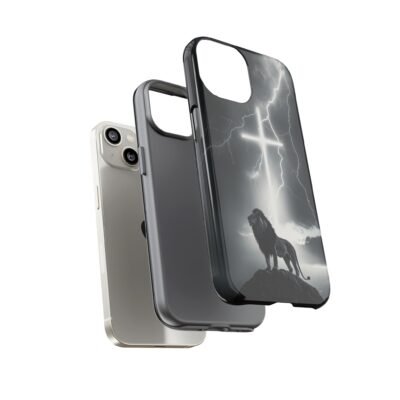 Lion and the Cross Christian Phone Case iPhone Samsung Galaxy Google Pixel Faith in Jesus God Phone Cover Christian Inspired Gift Phone Case