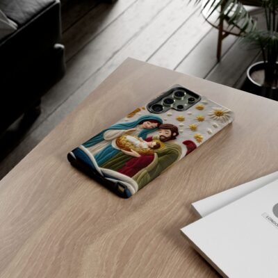 Nativity Embroidered Effect Phone Case Christmas Phone Casing iPhone Samsung Galaxy Google Pixel Phone Cover Faith Jesus Mary and Joseph