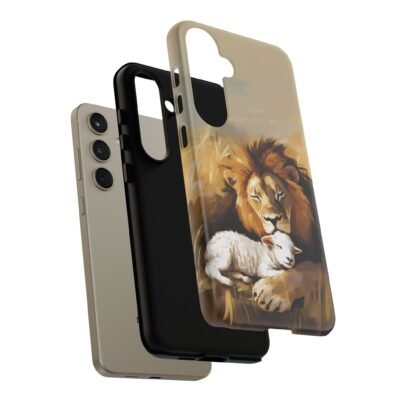 Lion and the Lamb Christian Phone Case iPhone Samsung Galaxy Google Pixel Faith in Jesus God Phone Cover Christian Inspired Gift Phone Case