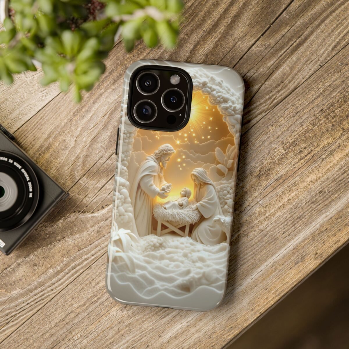 Nativity Phone Case Christian Phone Case 3D Effect Christmas Phone Casing iPhone Samsung Galaxy Google Pixel Faith Jesus Mary Joseph Case
