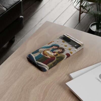 Nativity Embroidered Effect Phone Case Christmas Phone Casing iPhone Samsung Galaxy Google Pixel Phone Cover Faith Jesus Mary and Joseph