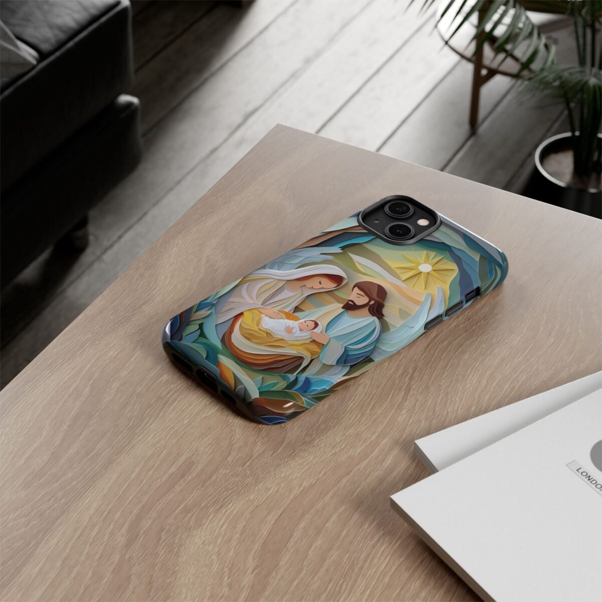 Nativity Phone Case Christian Phone Case Paper Cut 3D Effect Christmas Phone Casing iPhone Samsung Galaxy Google Pixel Faith Phone Cover