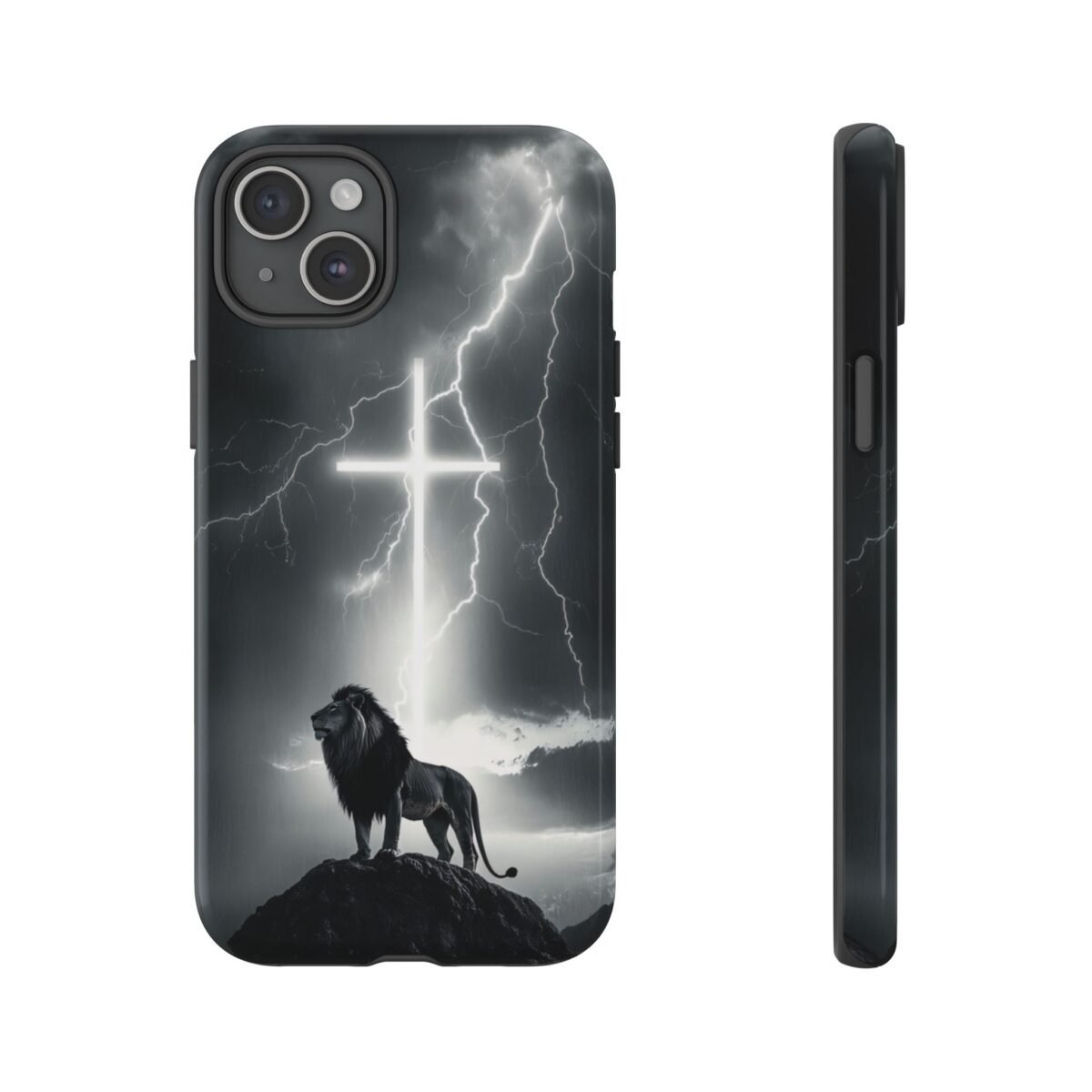 Lion and the Cross Christian Phone Case iPhone Samsung Galaxy Google Pixel Faith in Jesus God Phone Cover Christian Inspired Gift Phone Case