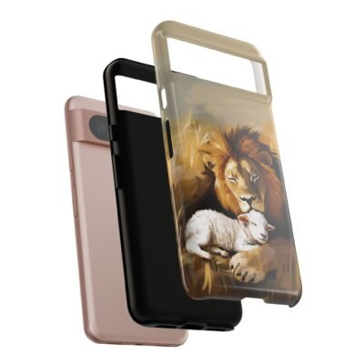 Lion and the Lamb Christian Phone Case iPhone Samsung Galaxy Google Pixel Faith in Jesus God Phone Cover Christian Inspired Gift Phone Case