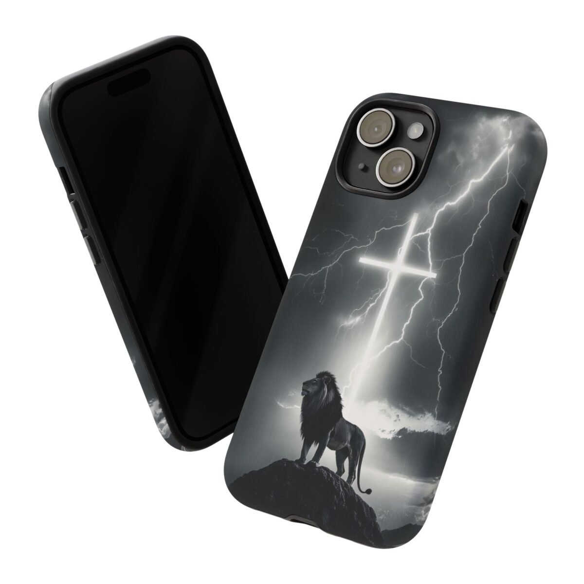 Lion and the Cross Christian Phone Case iPhone Samsung Galaxy Google Pixel Faith in Jesus God Phone Cover Christian Inspired Gift Phone Case