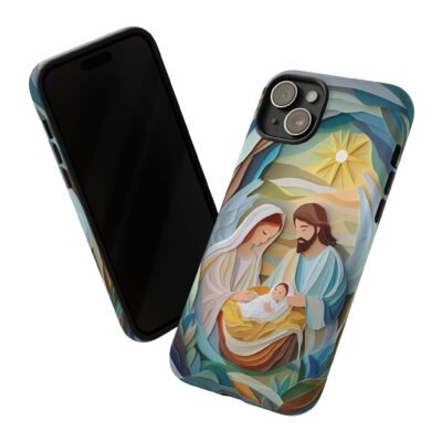 Nativity Phone Case Christian Phone Case Paper Cut 3D Effect Christmas Phone Casing iPhone Samsung Galaxy Google Pixel Faith Phone Cover