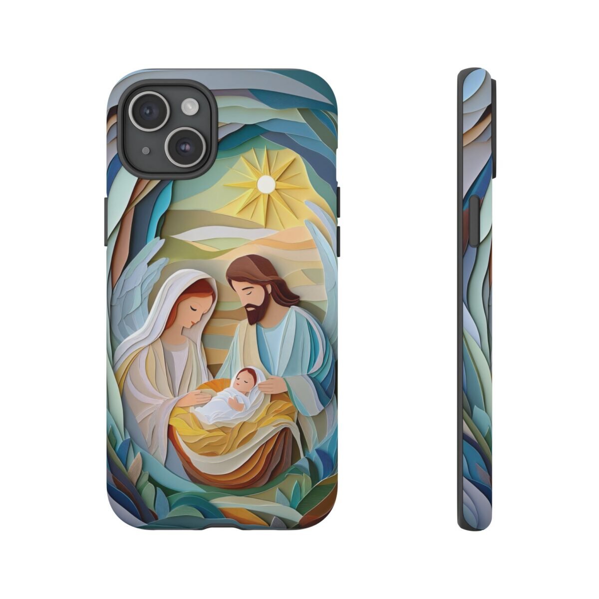 Nativity Phone Case Christian Phone Case Paper Cut 3D Effect Christmas Phone Casing iPhone Samsung Galaxy Google Pixel Faith Phone Cover