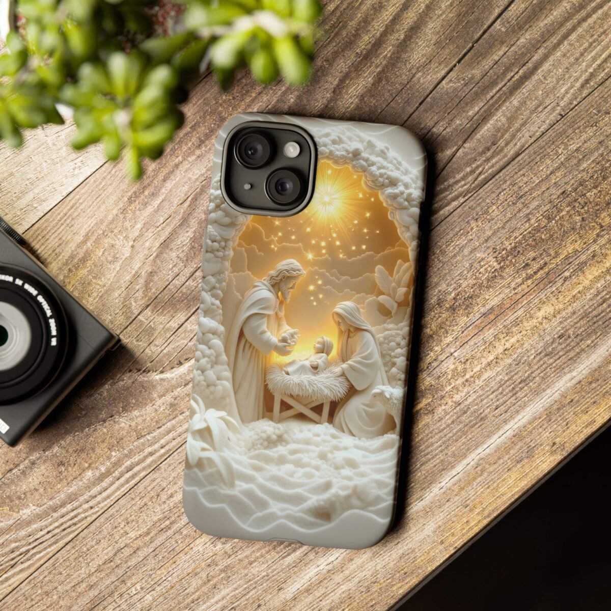 Nativity Phone Case Christian Phone Case 3D Effect Christmas Phone Casing iPhone Samsung Galaxy Google Pixel Faith Jesus Mary Joseph Case